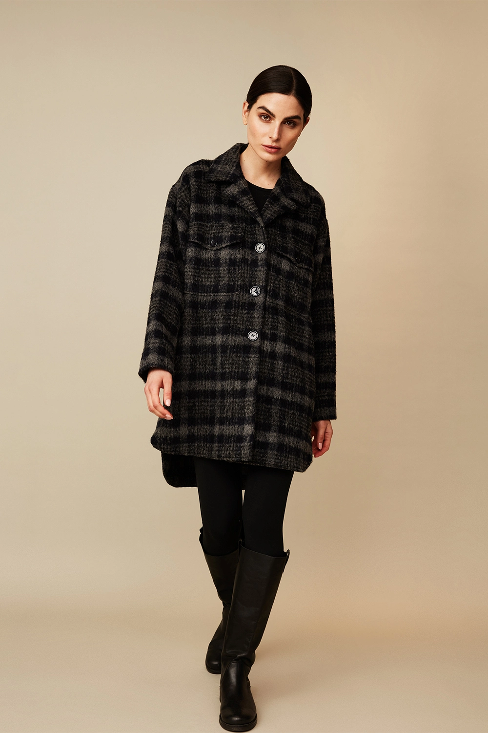 Sobrecamisa Baby Alpaca Mujer Escocesa