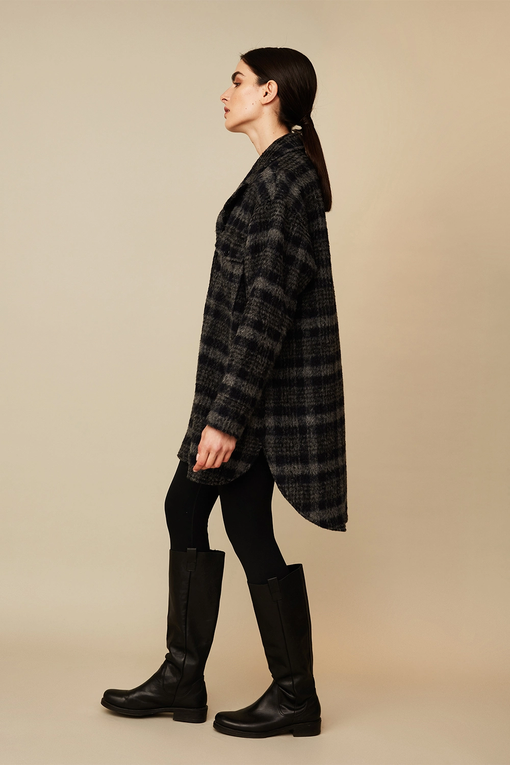 Sobrecamisa Baby Alpaca Mujer Escocesa