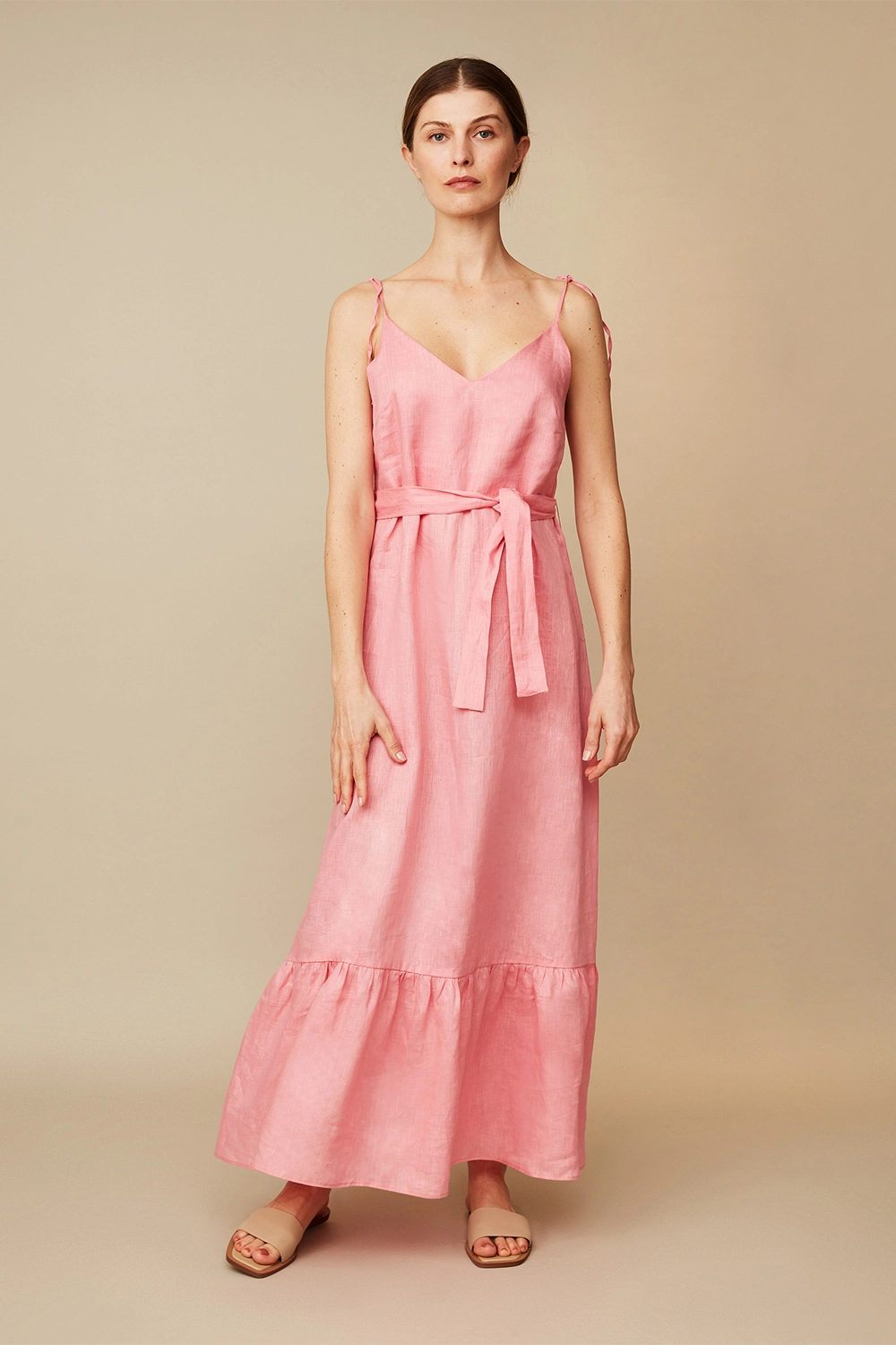 Linen spaghetti strap Dress