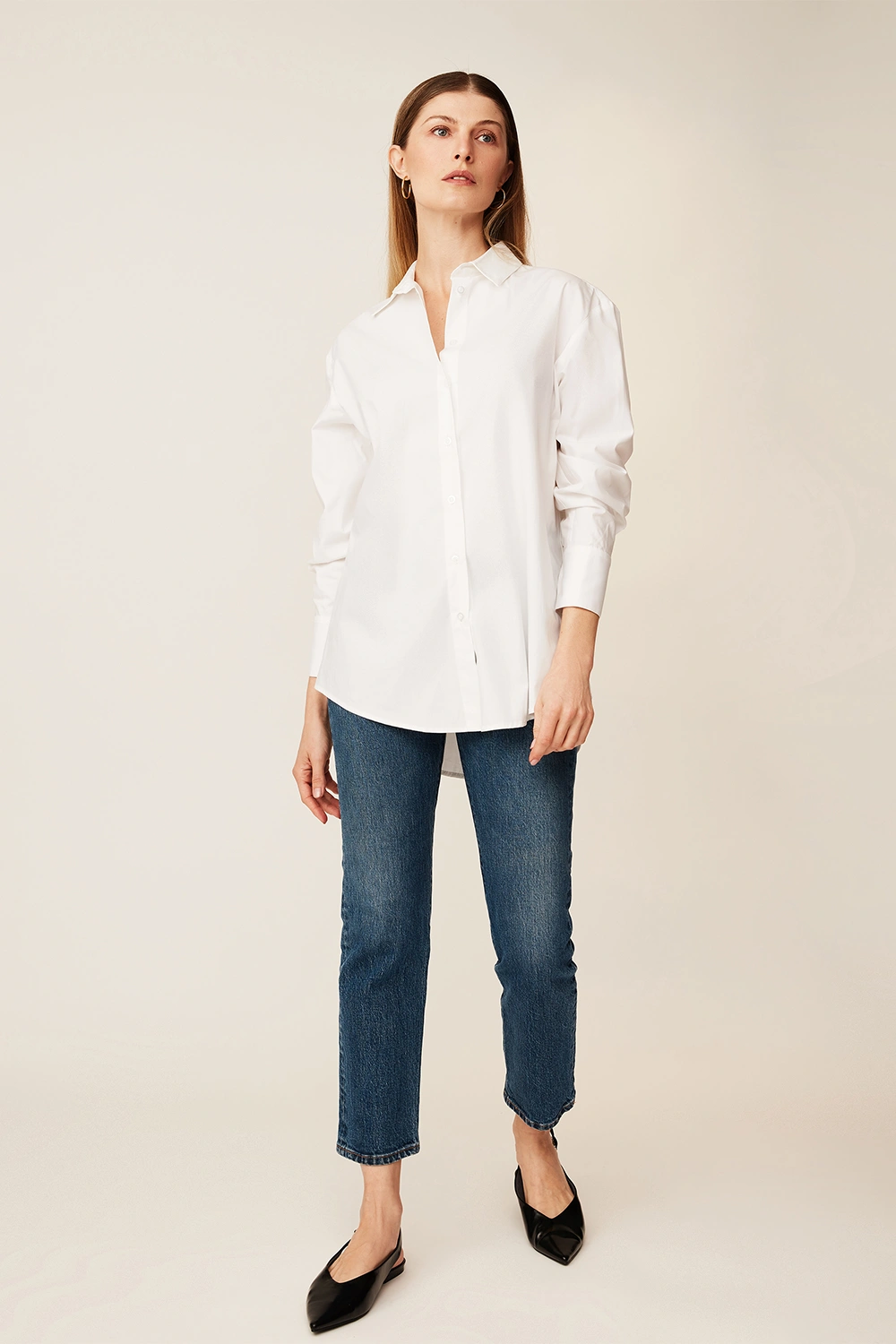 Shirt-collar blouse